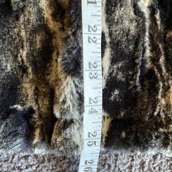 VINE STREET “Melange” Faux Fur Brown Cream Black Vest Sz: M - Picture 12 of 14